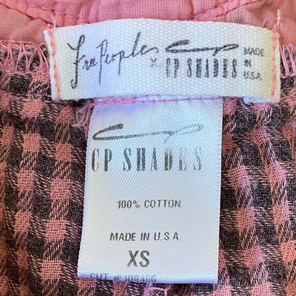 Free People x CP Shades Pink, Purple, Orange Plaid Overall Flare Wide Leg Sz S - Picture 10 of 13